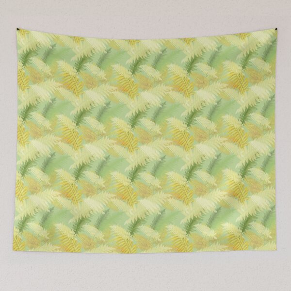 Item preview, Yellow green and gold in fern leaves pattern designed and sold by AsyaTury.