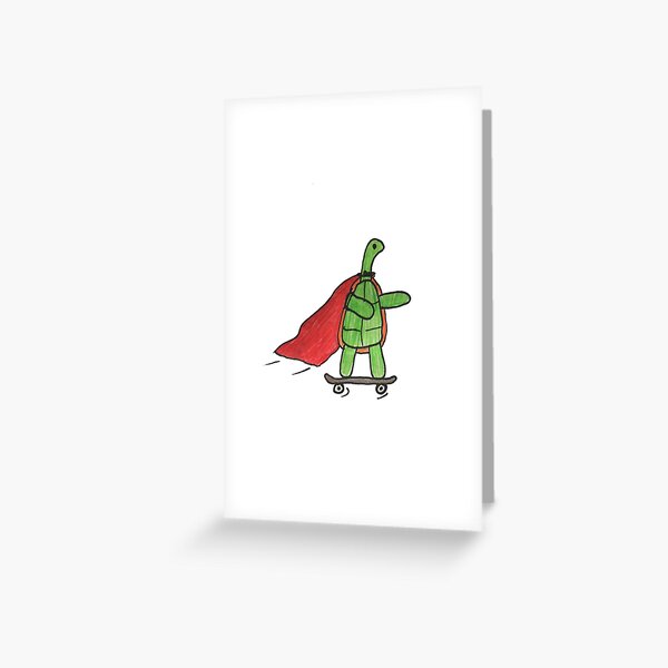 Tortue de planche à roulettes Carte de vœux