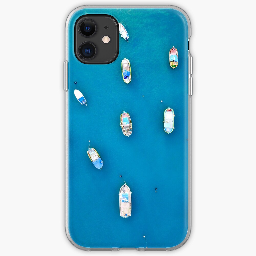 "The Maltese Colourful Fishing boats in Marsaxlokk Malta" iPhone Case
