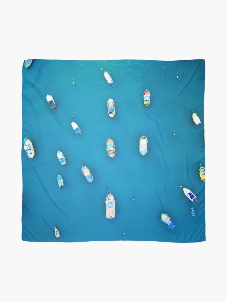 Alternate view of The Maltese Colourful Fishing boats in Marsaxlokk Malta Scarf