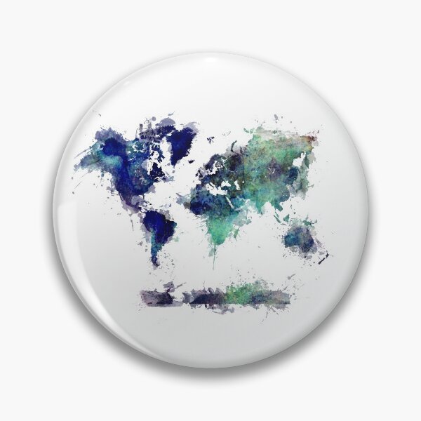 Item preview, World map blue splash designed and sold by JBJart.