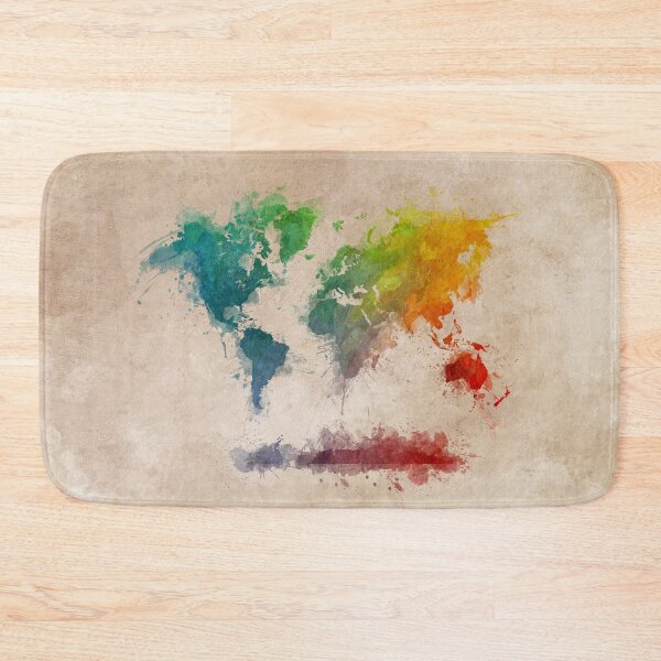 Item preview, World Map splash colored designed and sold by JBJart.