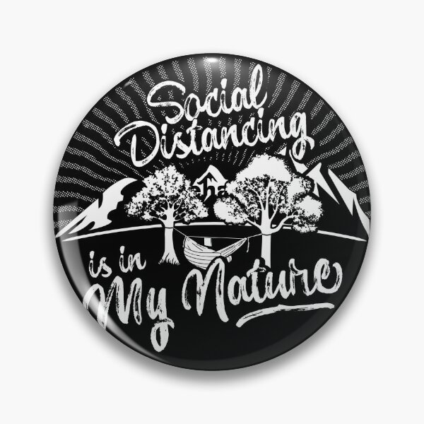 Item preview, Hammock Camping Social Distancing Is In My Nature White Ink designed and sold by Elevated Hiker Apparel.