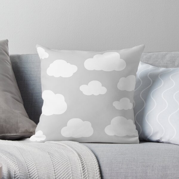 Little Grey Clouds Throw Pillow
