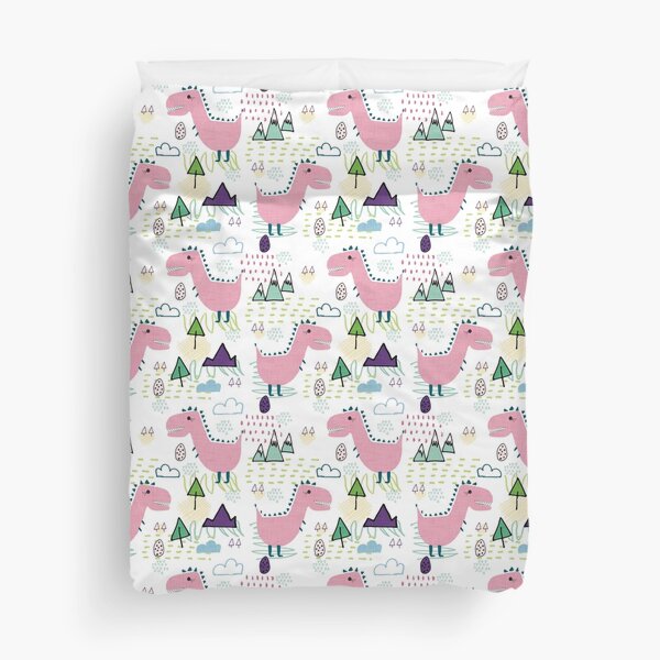 Cool T-rex Fun party pink #homedecor Duvet Cover