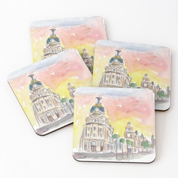 Item preview, Gran Via Street Scene Afternoon In Madrid Spain  designed and sold by artshop77.