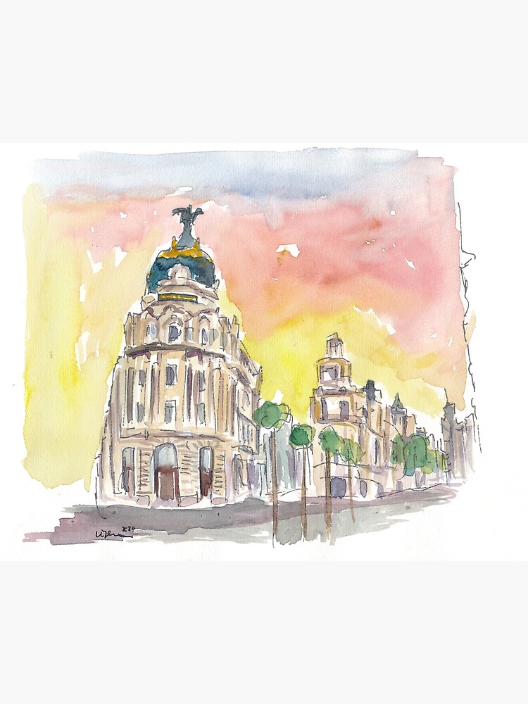 Thumbnail 2 of 2, Postcard, Gran Via Street Scene Afternoon In Madrid Spain designed and sold by artshop77.