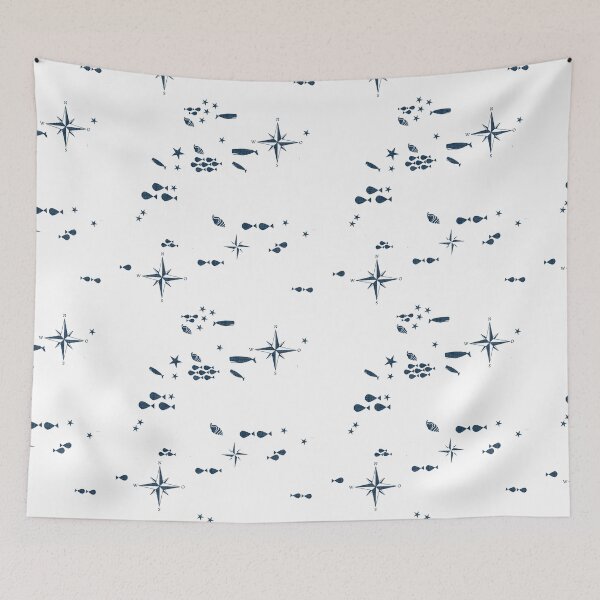 Item preview, Nautical pattern whale and wind rose #homedecor designed and sold by susycosta.