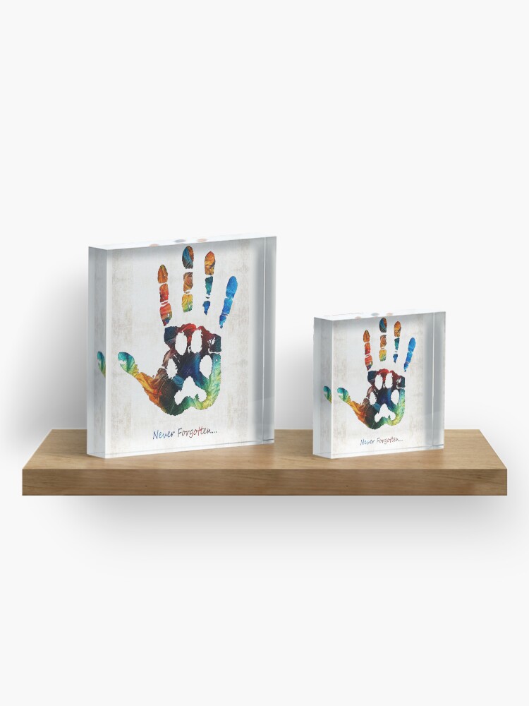 Alternate view of Rainbow Bridge Art - Never Forgotten - By Sharon Cummings Acrylic Block