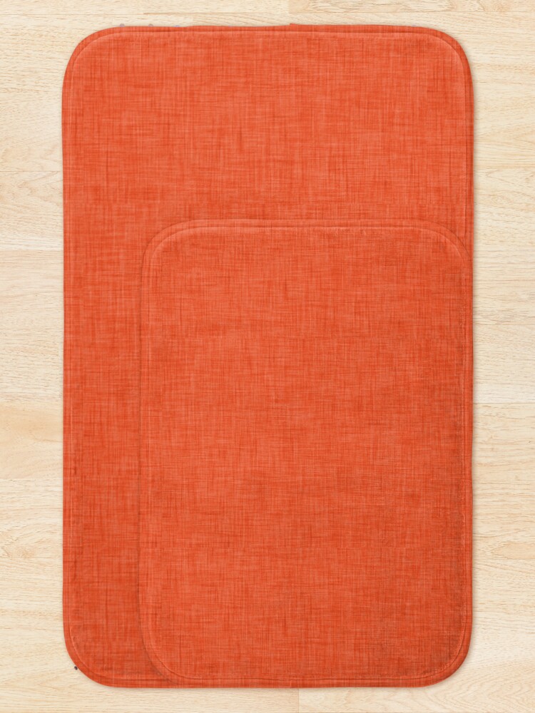 Alternate view of Plain orange linen texture Bath Mat