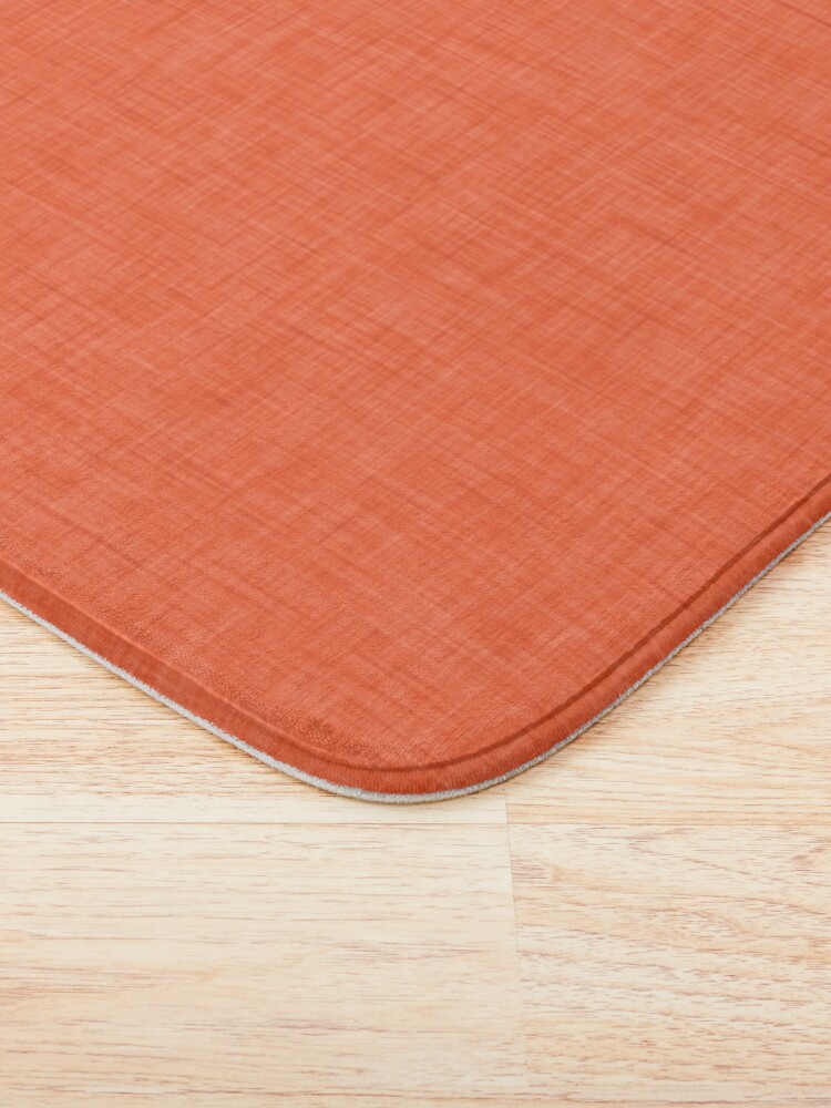 Alternate view of Plain orange linen texture  Bath Mat