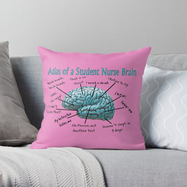 Nursing Student Humor Brain Throw Pillow