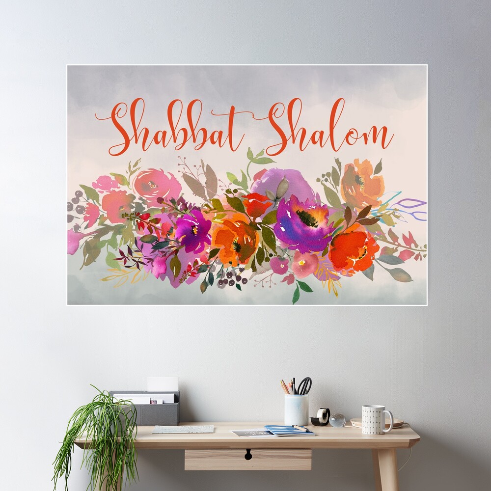 Colorful Watercolor Shabbat Shalom Jewish Art Poster for Sale by  JMMJudaica | Redbubble