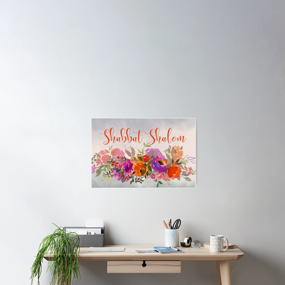 Colorful Watercolor Shabbat Shalom Jewish Art Poster for Sale by  JMMJudaica | Redbubble