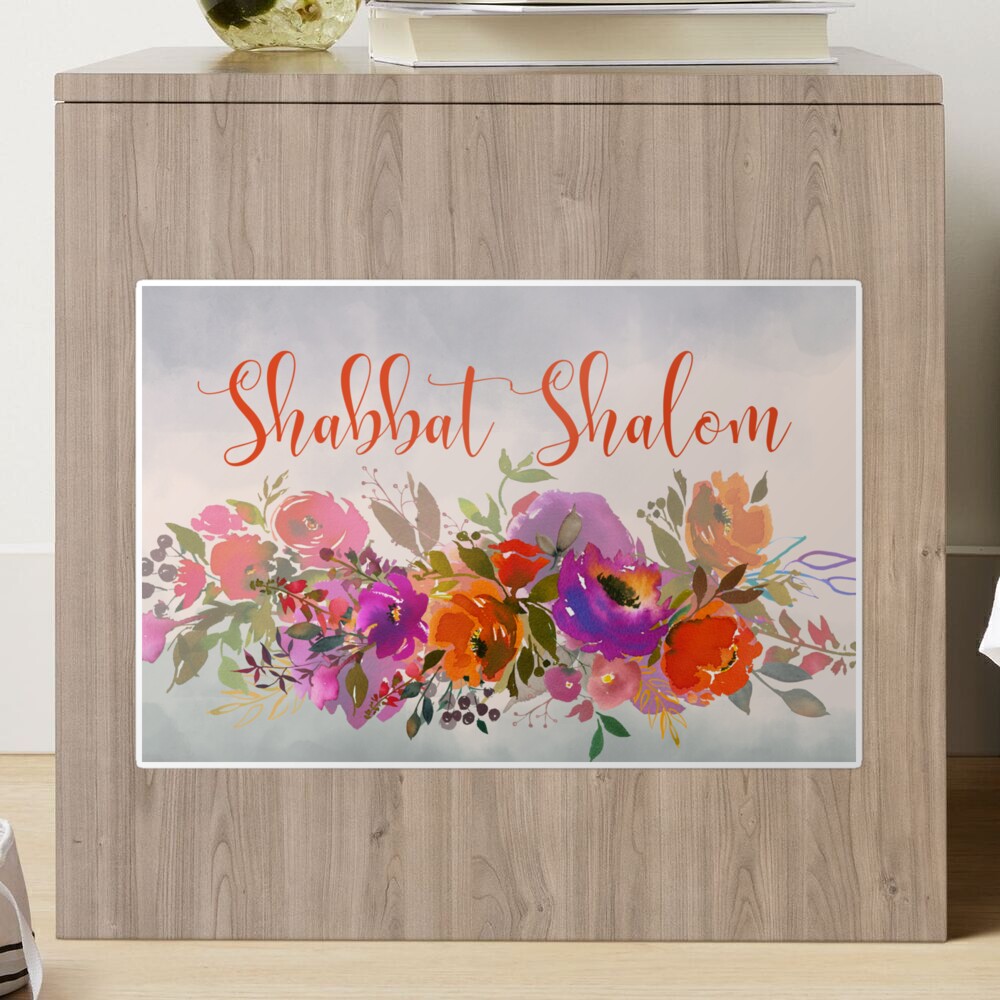 Colorful Watercolor Shabbat Shalom Jewish Art Sticker for Sale by  JMMJudaica | Redbubble