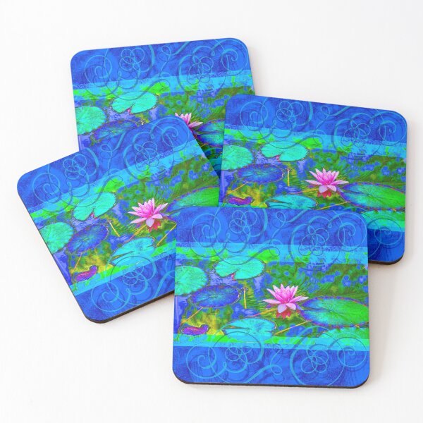 Item preview, Waterlily Blues Pink Lotus Flower designed and sold by AntiqueImages.