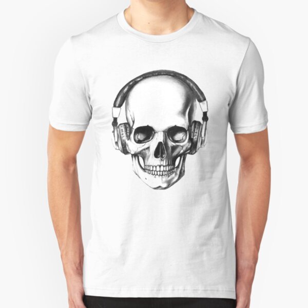 SKULL HEADPHONES Slim Fit T-Shirt