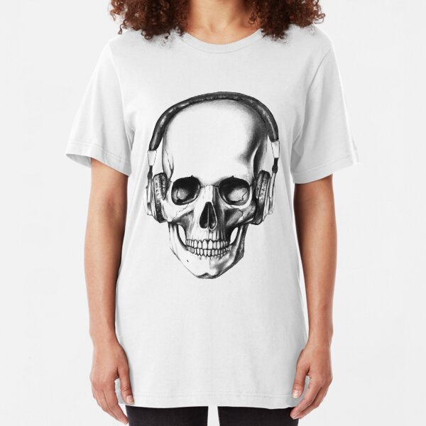 SKULL HEADPHONES Slim Fit T-Shirt