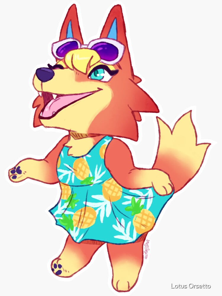 "Audie Animal Crossing ACNH Wolf Villager" Sticker by Satyrbot | Redbubble