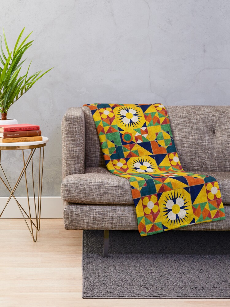 "Spanish Tiles" Throw Blanket for Sale by susycosta Redbubble