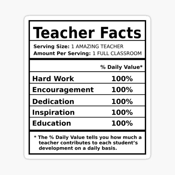 Teacher Facts Sticker