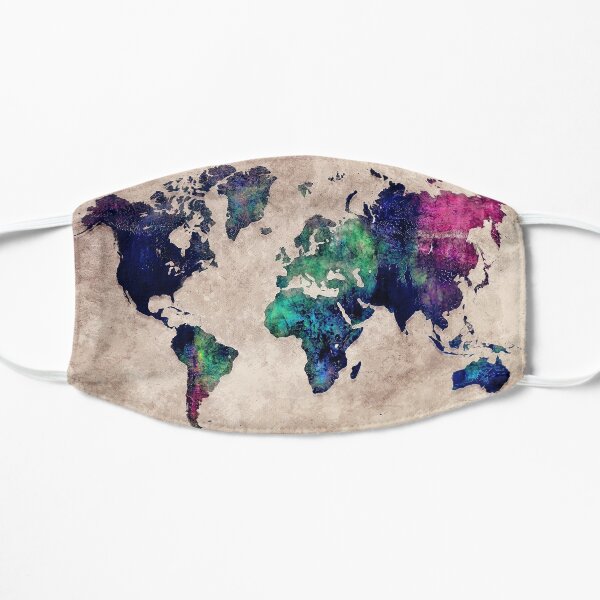 World map watercolor 1 Flat Mask
