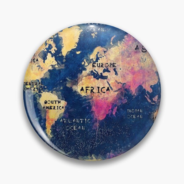 Item preview, world map oceans and continents designed and sold by JBJart.