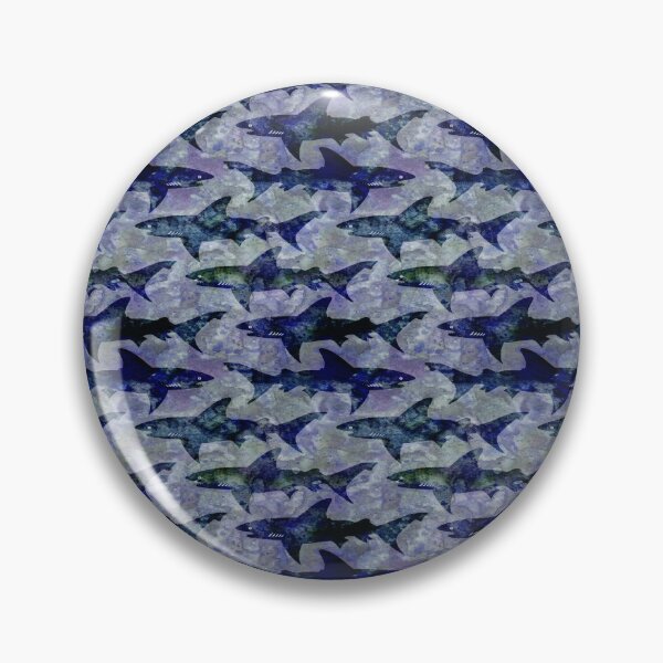 Item preview, School of Sharks in Purple Blue Waters designed and sold by AntiqueImages.