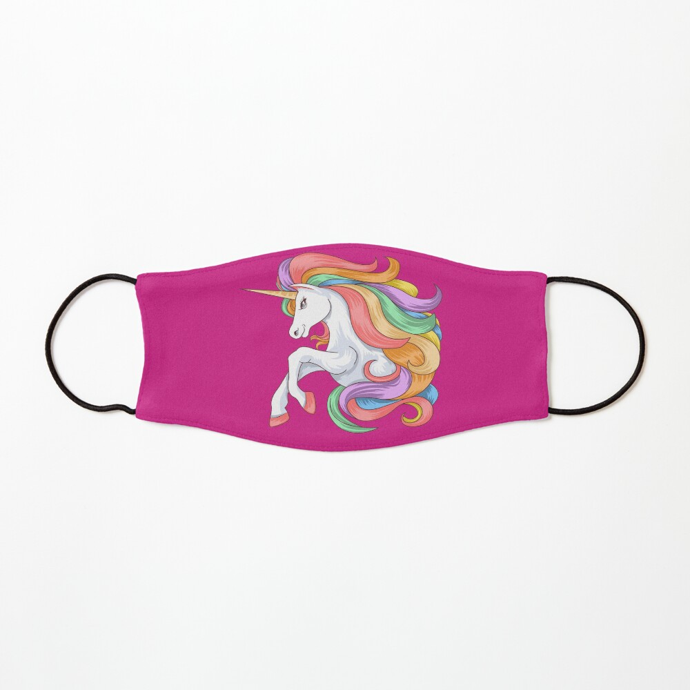 Adorable unicorn with a colorful mane Mask
