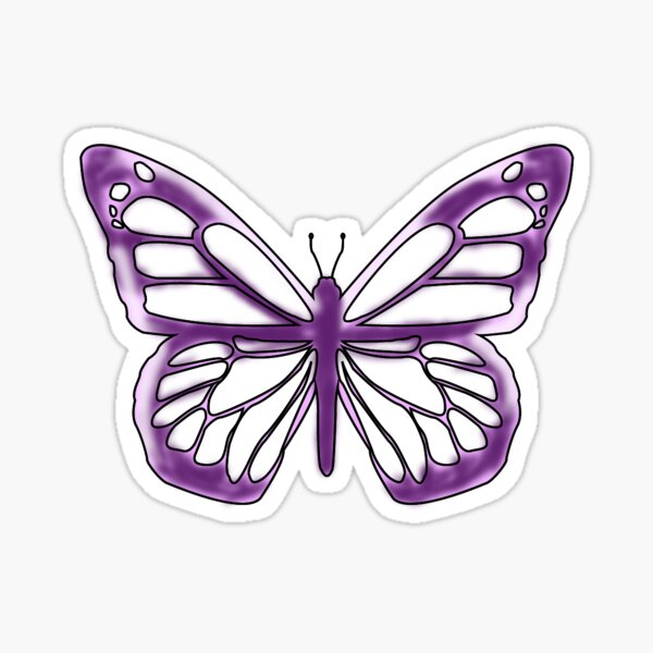"Purple Butterfly" Sticker for Sale by AmeliaRoseArt Redbubble