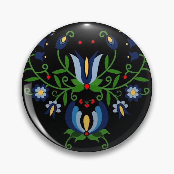 Item preview, Folk - beautiful heart shaped kashubian composition, black background designed and sold by FK-UK.