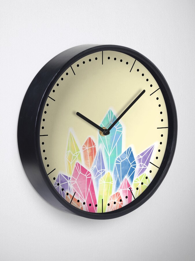 Alternate view of Crystals Yellow Clock