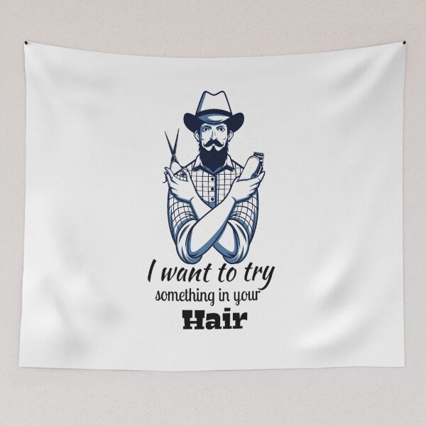 Item preview, I want to try something in your hair : best gift for barber men funny idea barbershop designed and sold by Chamssou.