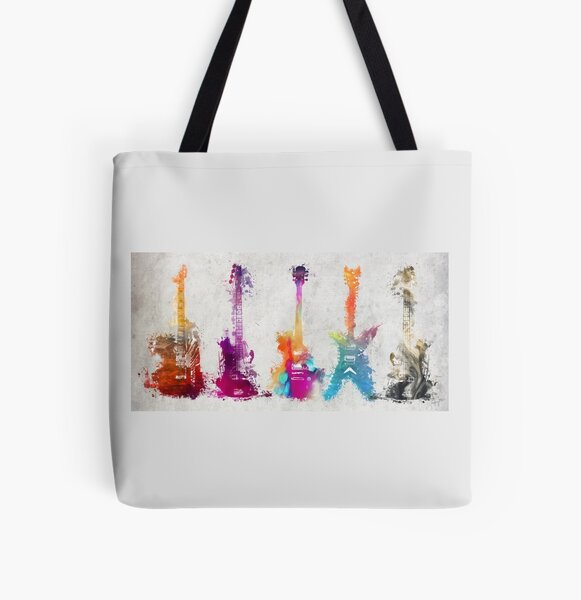 5 guitars #guitar #guitars All Over Print Tote Bag