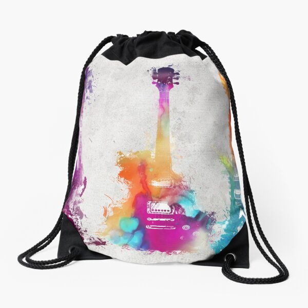 5 guitars #guitar #guitars Drawstring Bag