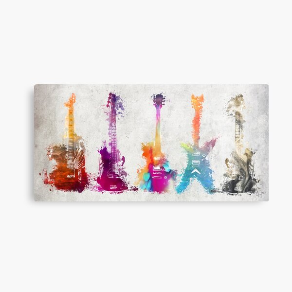 5 guitars #guitar #guitars Metal Print