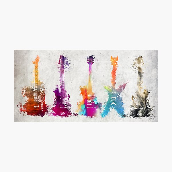 5 guitars #guitar #guitars Photographic Print