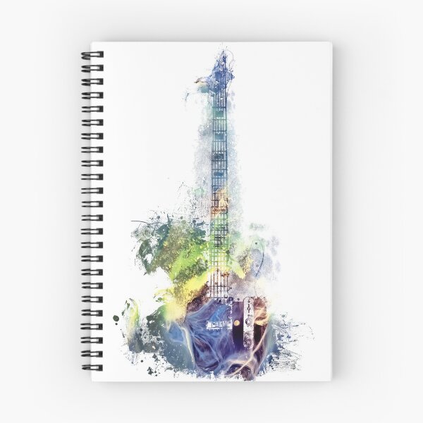 Item preview, Electric guitar watercolor blue yellow designed and sold by JBJart.