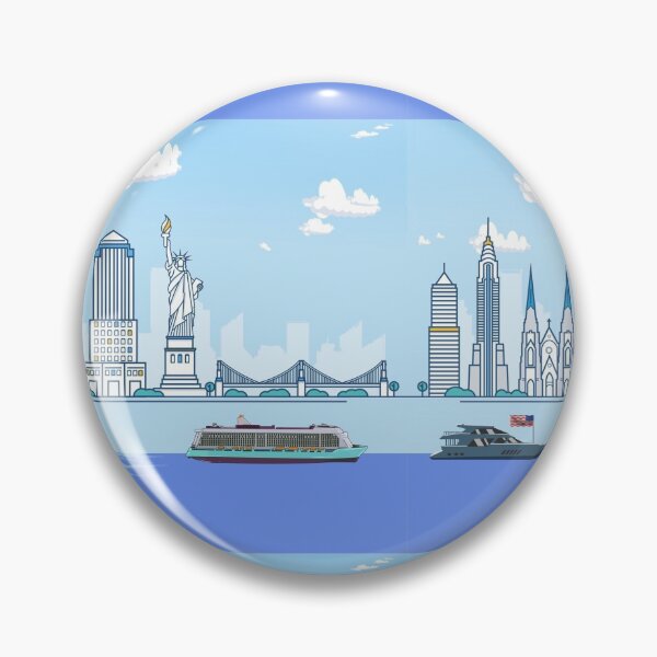 Item preview, New York City statue of liberty skyline illustration designed and sold by Trenddesigns24.