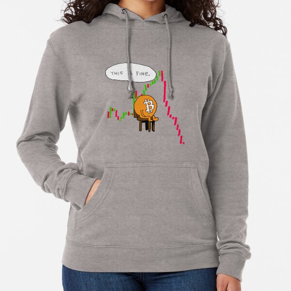 Bitcoin Crash - This is Fine Comic Lightweight Hoodie