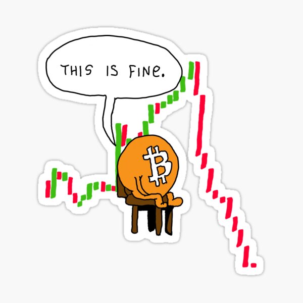 Bitcoin Crash - This is Fine Comic Sticker
