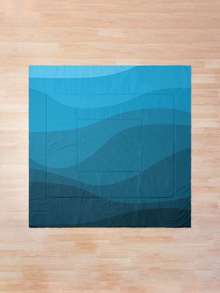 Alternate view of Blue wavy ocean Comforter