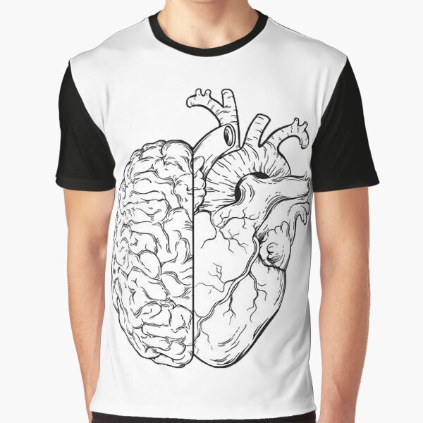 Awesome design showing half brain and half heart T-Shirt