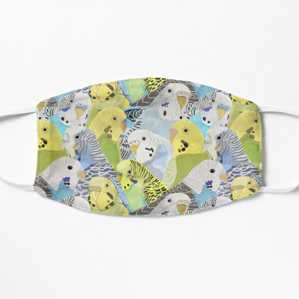 Budgie Parakeets Flat Mask