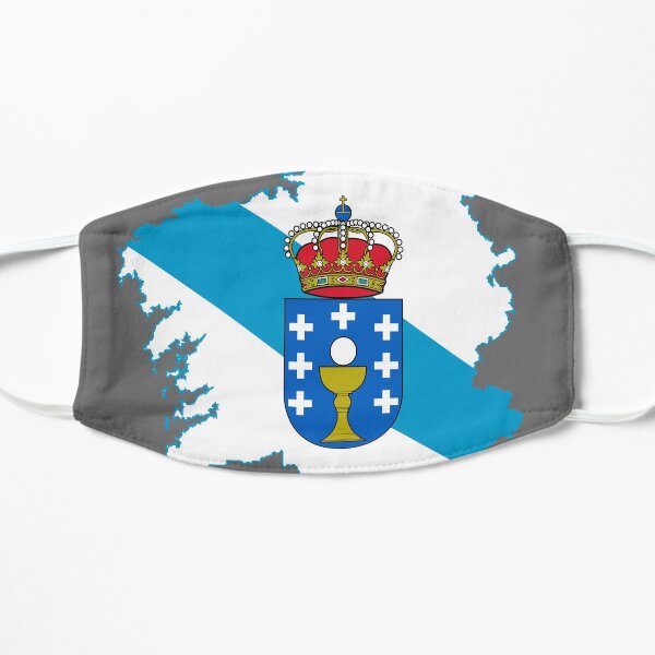 Bandera del mapa de Galicia Mascarilla plana