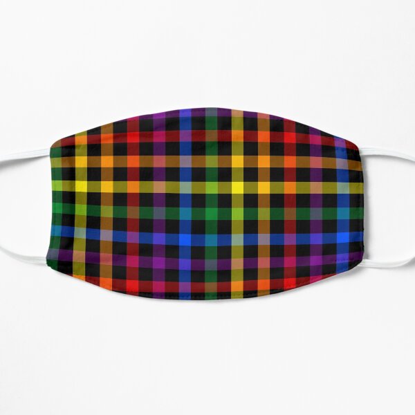 Gay Pride Rainbow Plaid Mask