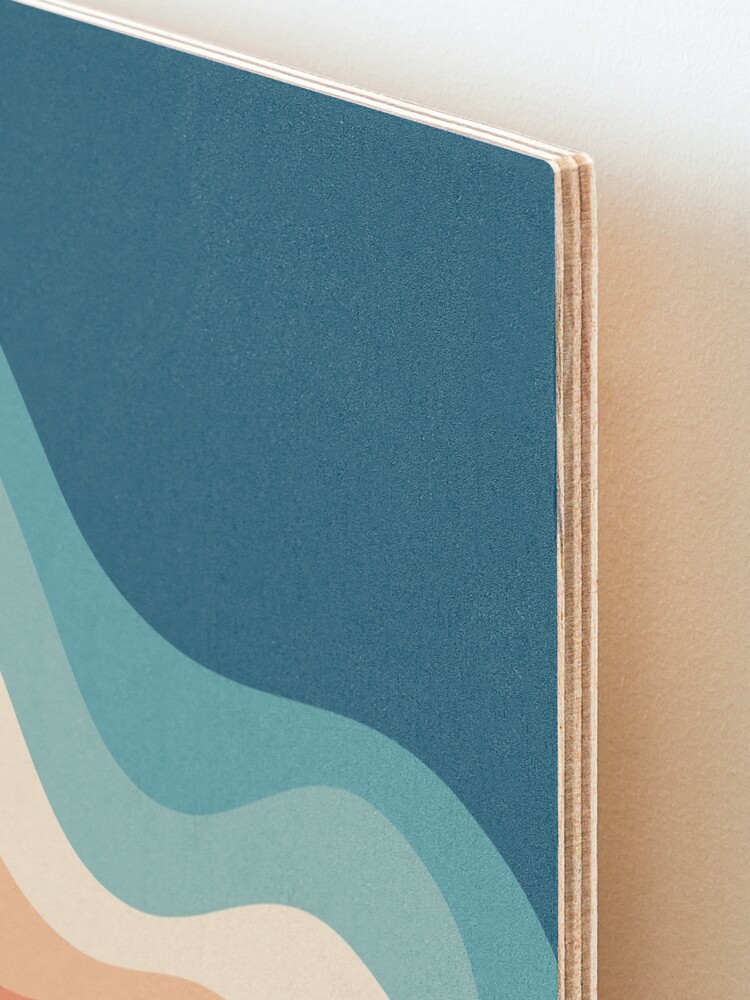 Alternate view of Retro style waves Mounted Print
