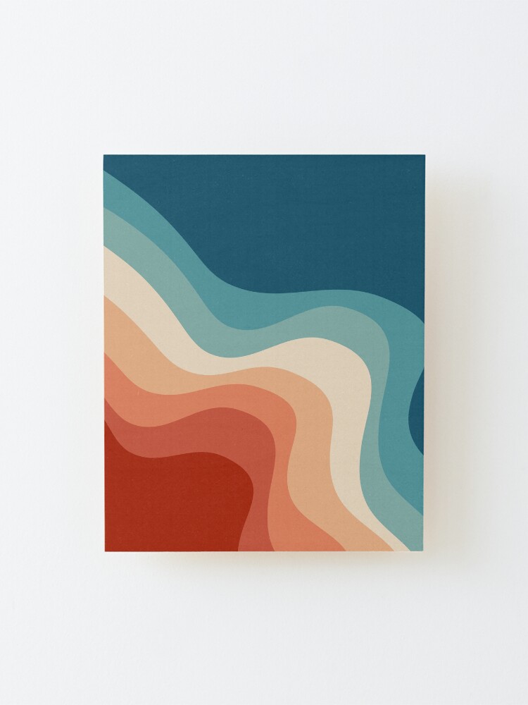 Alternate view of Retro style waves Mounted Print
