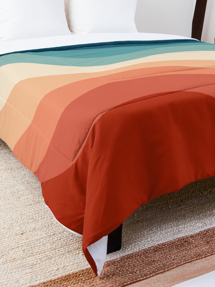Alternate view of Retro style waves Comforter