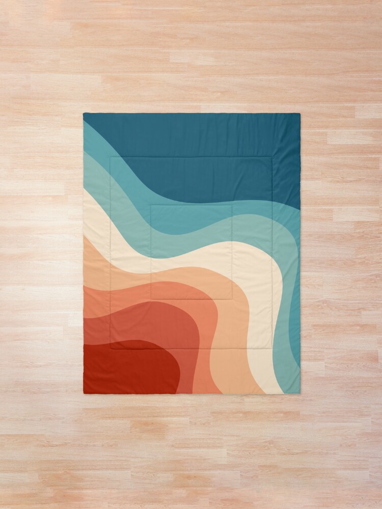 Alternate view of Retro style waves Comforter